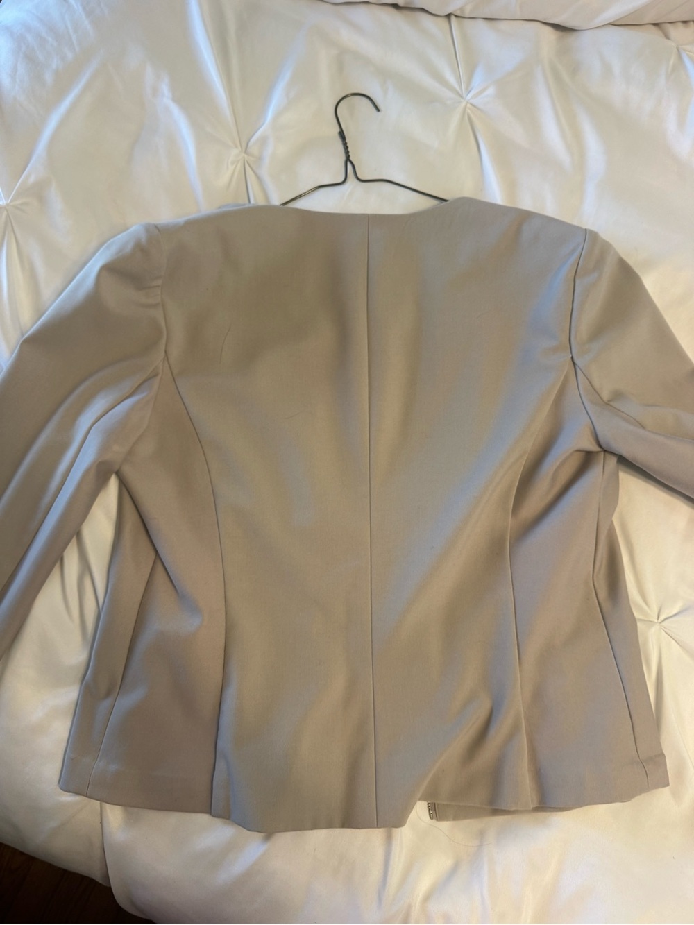 Calvin Klein Women's Light Beige Zip-Front Blazer - Picture 3 of 4